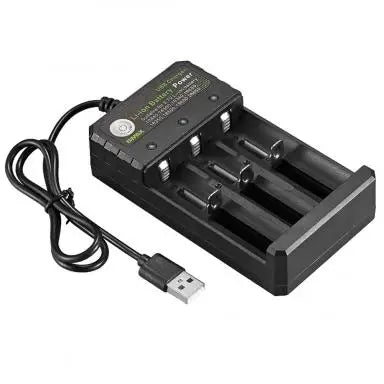 USB Li-ion Battery Charger – 2, 3 or 4 Slot Independent Charging for 18650, 18350 & 18500 Batteries