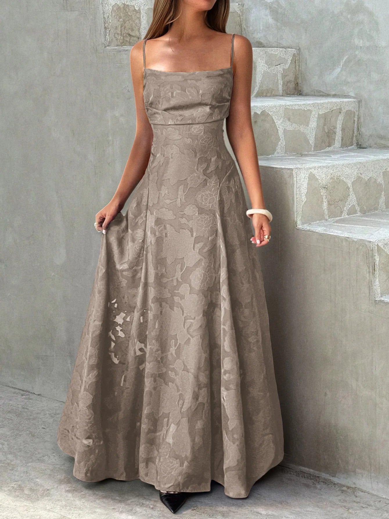 Strapless Tube Top Fit & Flare Midi Dress — Sexy Sleeveless Wedding Banquet Party Dress