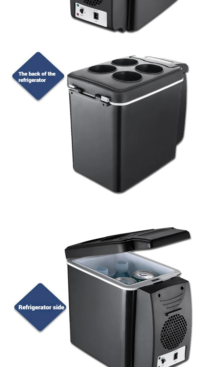6L & 8L Small Car Refrigerator — 12V/24V Portable Fridge for Home & Camping, Cool & Frozen Drinks for Car & Truck