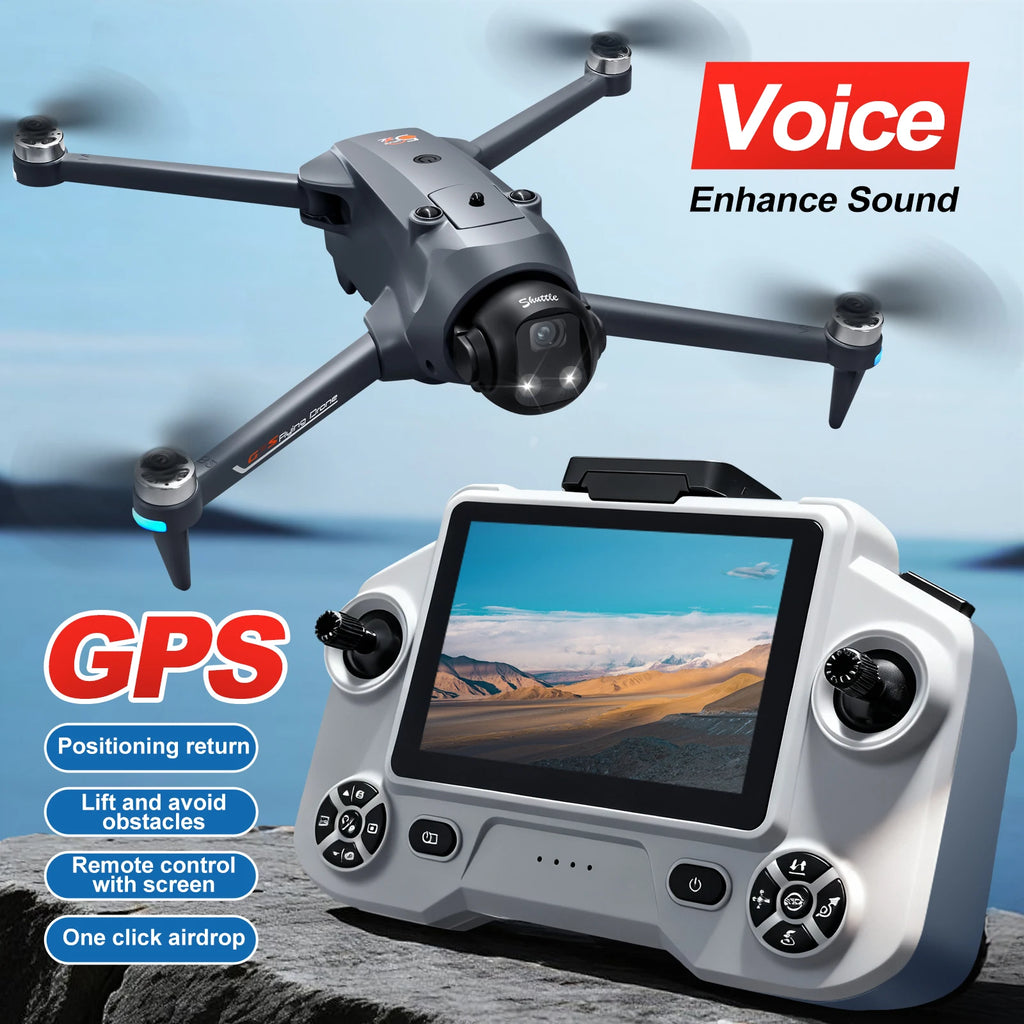 GPS Foldable Drone with Screen Remote & 720p Camera