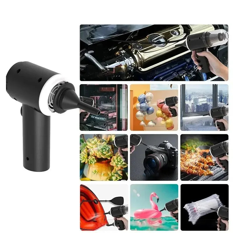 9000Pa Wireless Car Vacuum Cleaner — USB Charging Mini Wet & Dry Handheld Vacuum, 1200mAh