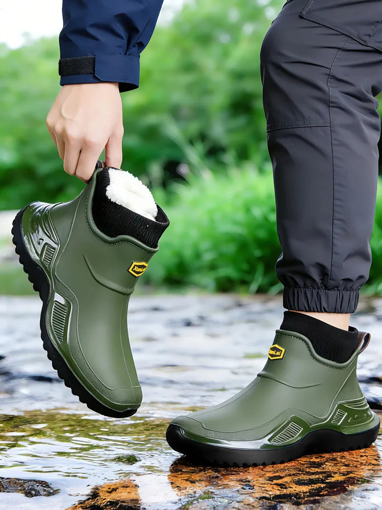 Men's Plush-Lined EVA Rain Boots