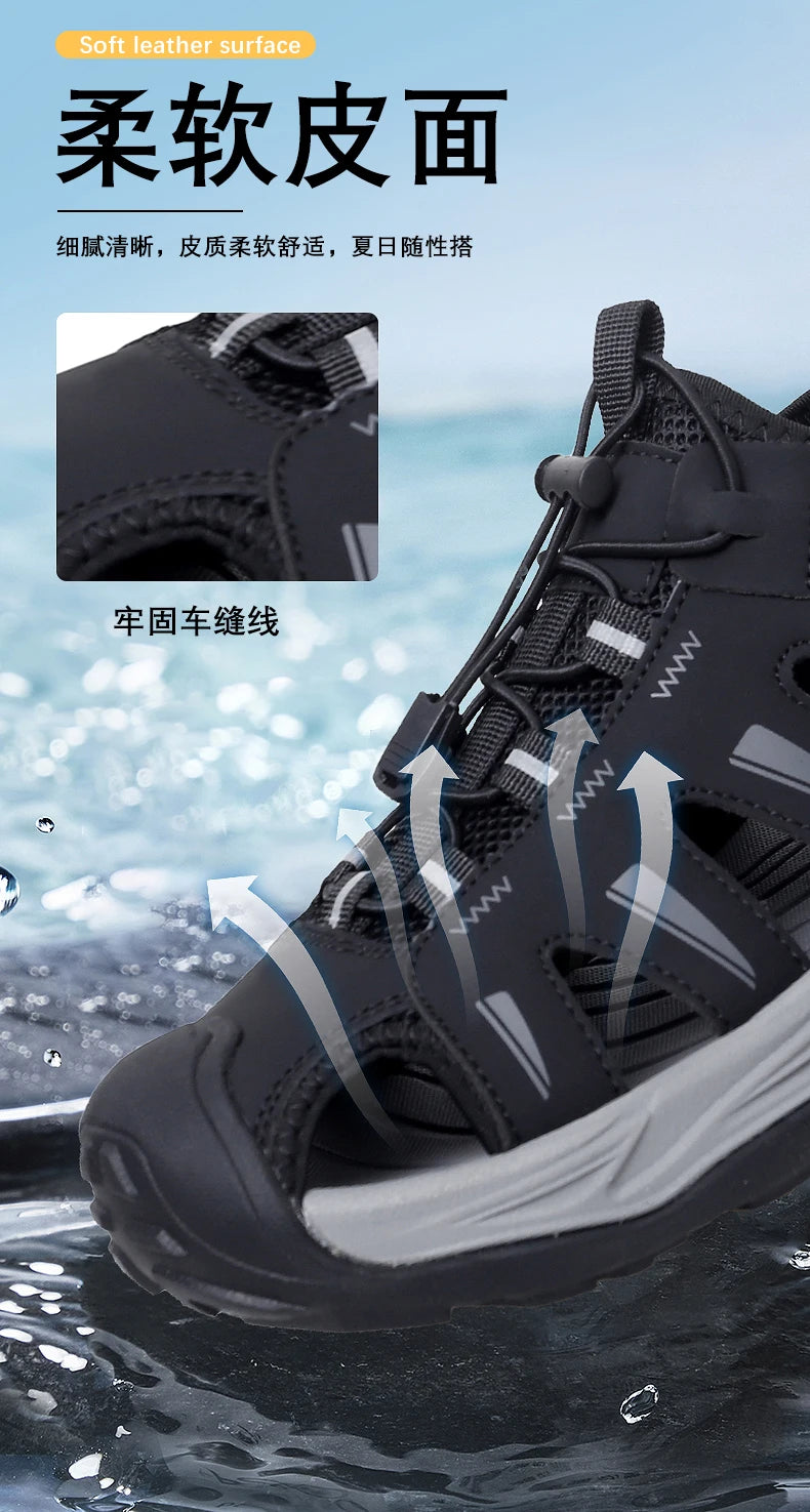 Men's Handmade Breathable Beach Sandals – Lightweight Soft Sole Outdoor Sandals
