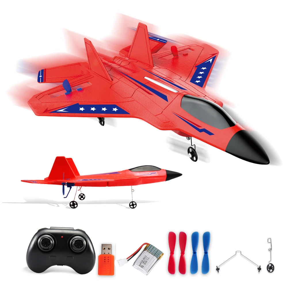 SU35 RC Glider Airplane – 2.4G Remote Control Fighter Plane with LED Lights for Kids