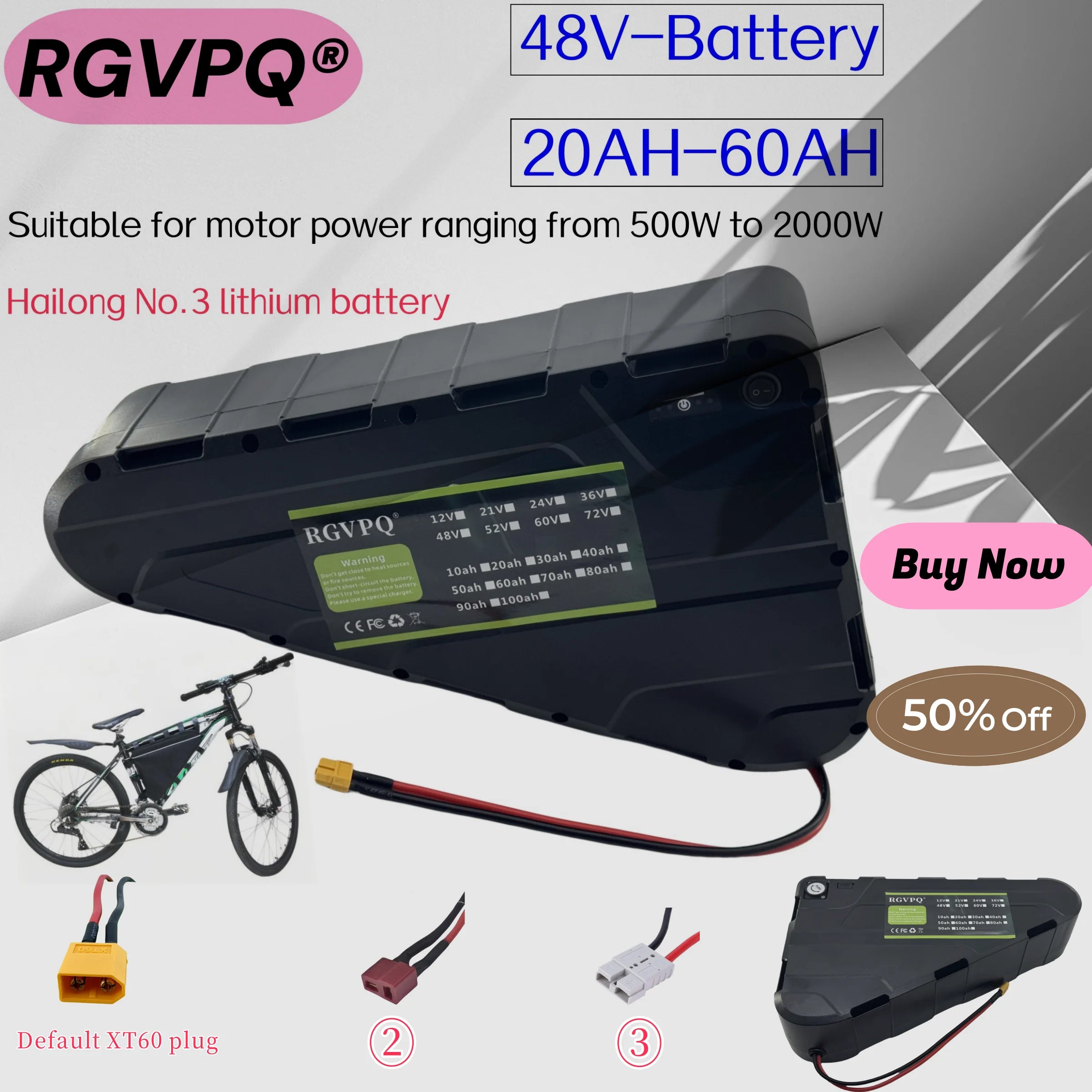 48V 60Ah High-Capacity LiFePO4 Battery — Deep Cycle for E-Bike, Solar & Off-Grid Systems