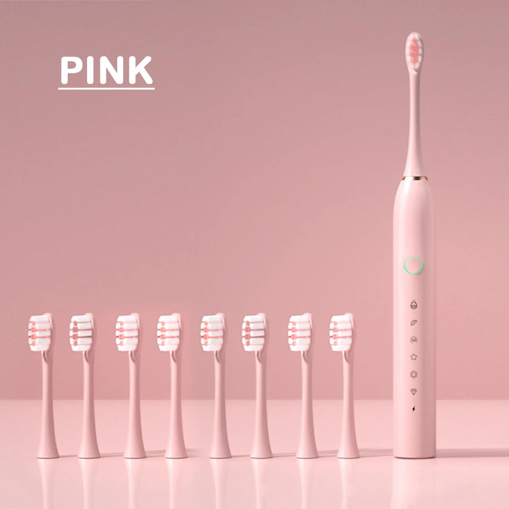 Sonic Electric Toothbrush – 6 Cleaning Modes, 42,000 VPM, IPX7 Waterproof, 8 Brush Heads Included