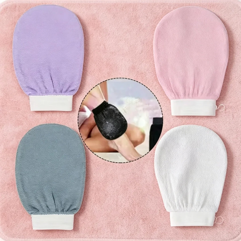 Gentle Skin Exfoliating Glove – Double-Sided Hammam Bath Peeling Glove & Soft Exfoliator Mitt