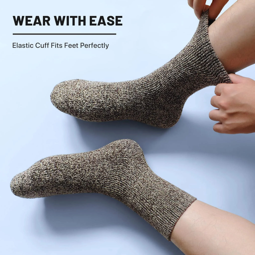 Men's Cotton-Blend Winter Socks, 3 Pairs