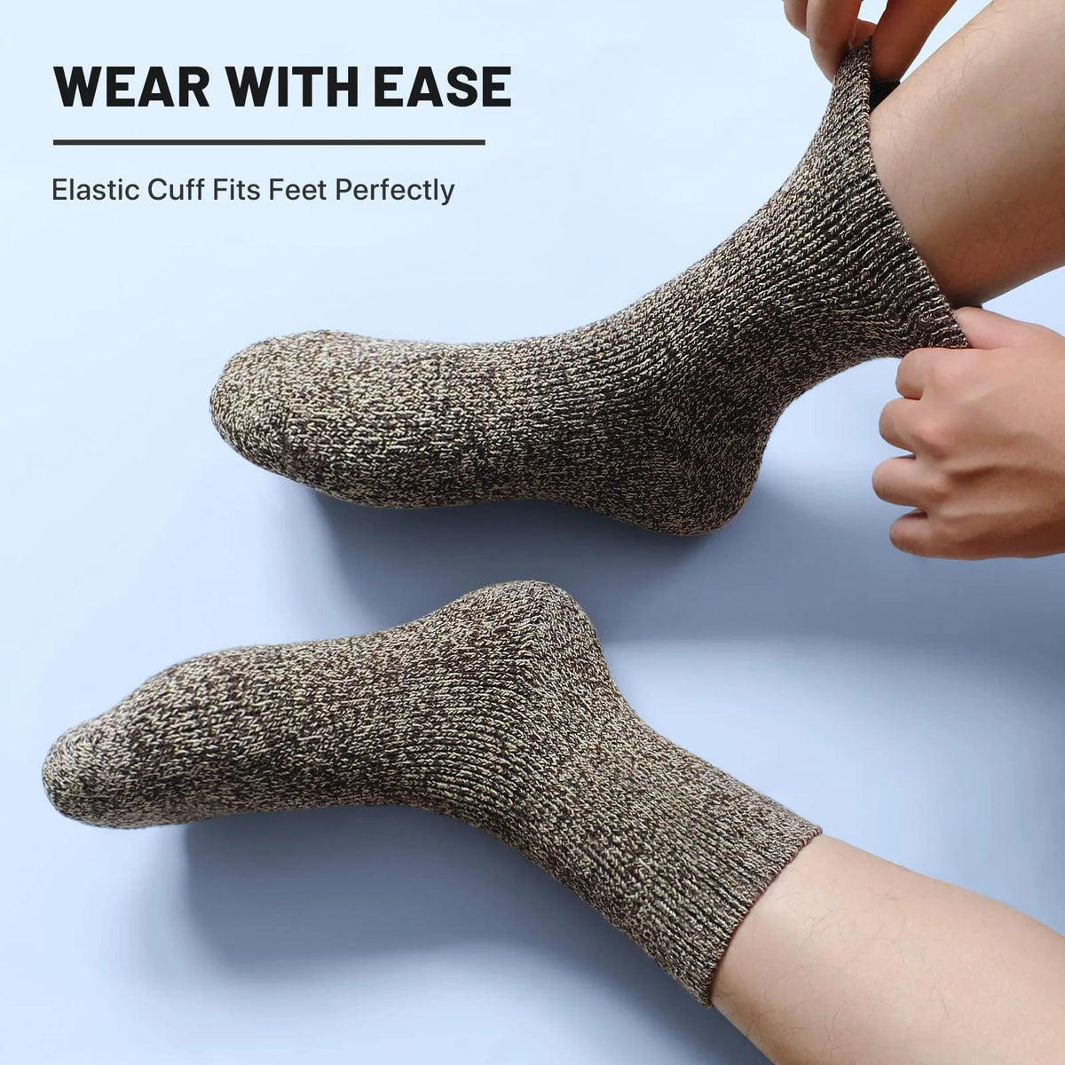 Men's Cotton-Blend Winter Socks, 3 Pairs