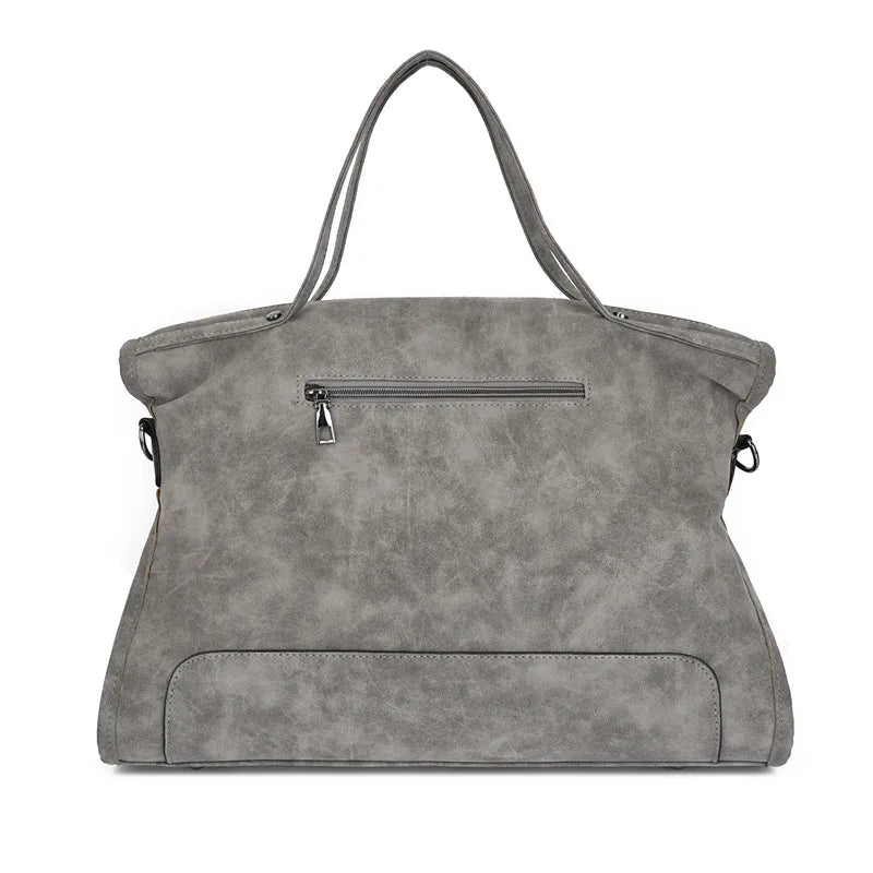 Luxury Matte Frosted PU Large Square Tote Bag – Rivet Designer Handbag for Women