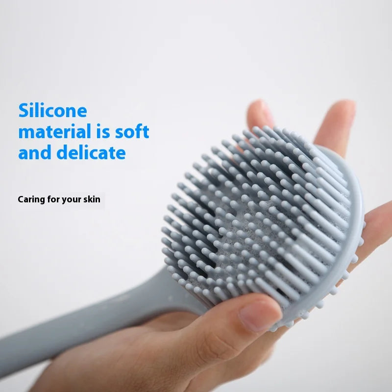 Soft-Bristle Long-Handle Bath Brush – Back Scrubber, Shower Massager & Body Exfoliator
