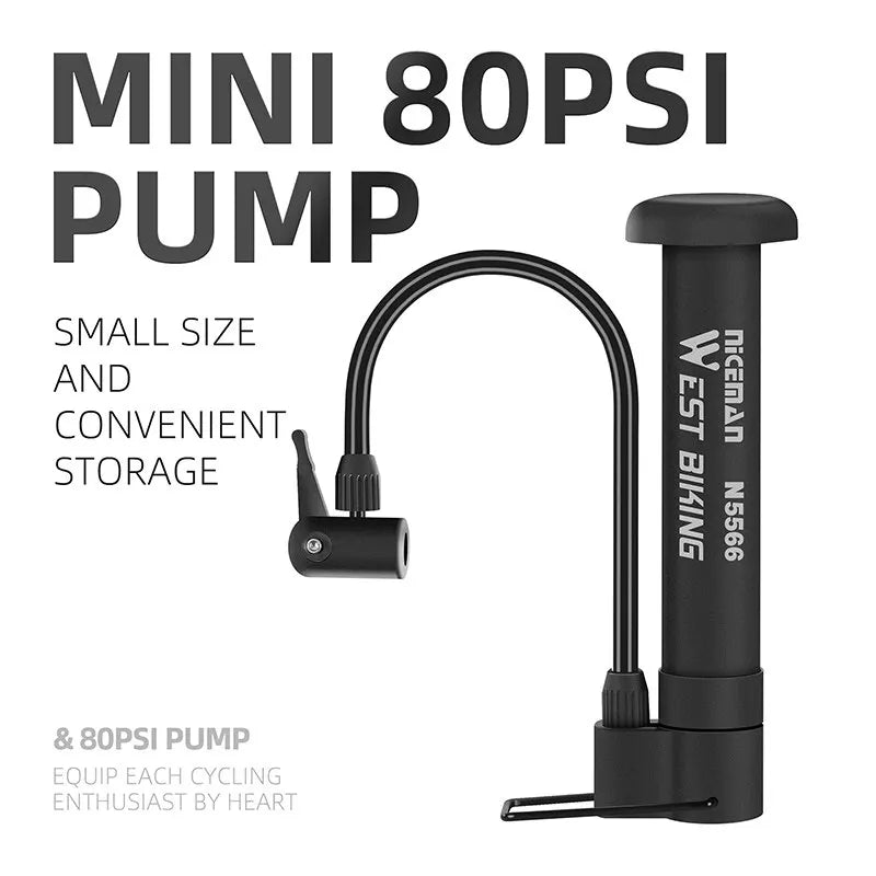 WEST BIKING Manual Bike Tire Pump for Schrader Valves