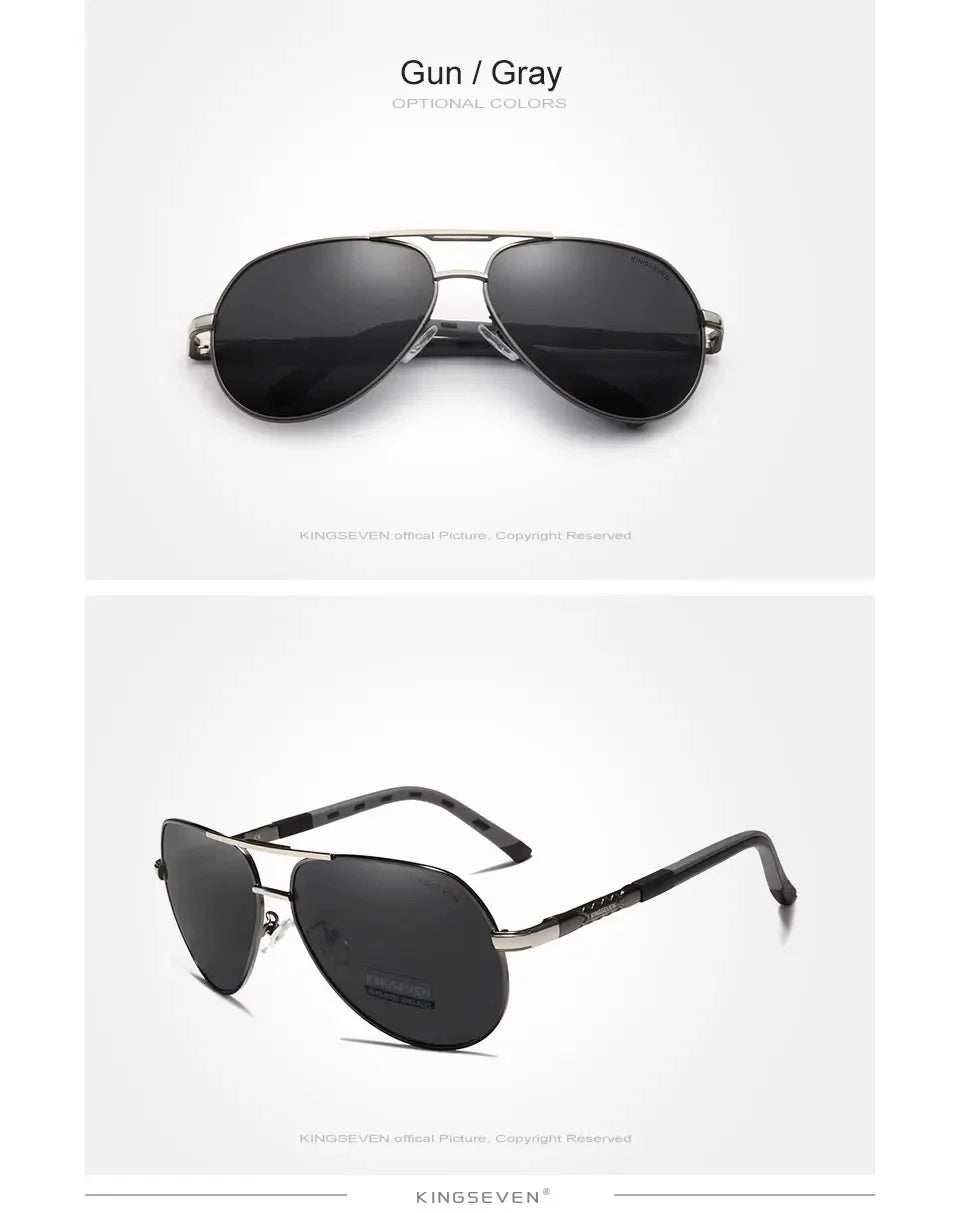KINGSEVEN Men's Vintage Aluminum Polarized Sunglasses | Coating Lens Driving Eyewear for Men & Women
