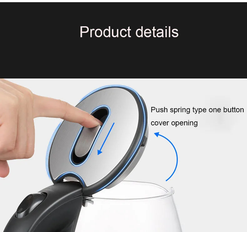 1.5L Electric Glass Kettle — Fast Boiling Borosilicate Tea Pot for Home & Office
