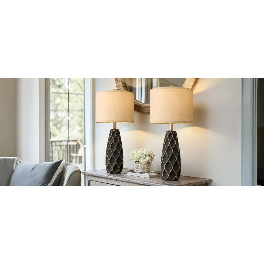 Table Lamps Set of 2 – 27.5-Inch Bedside Accent Pair
