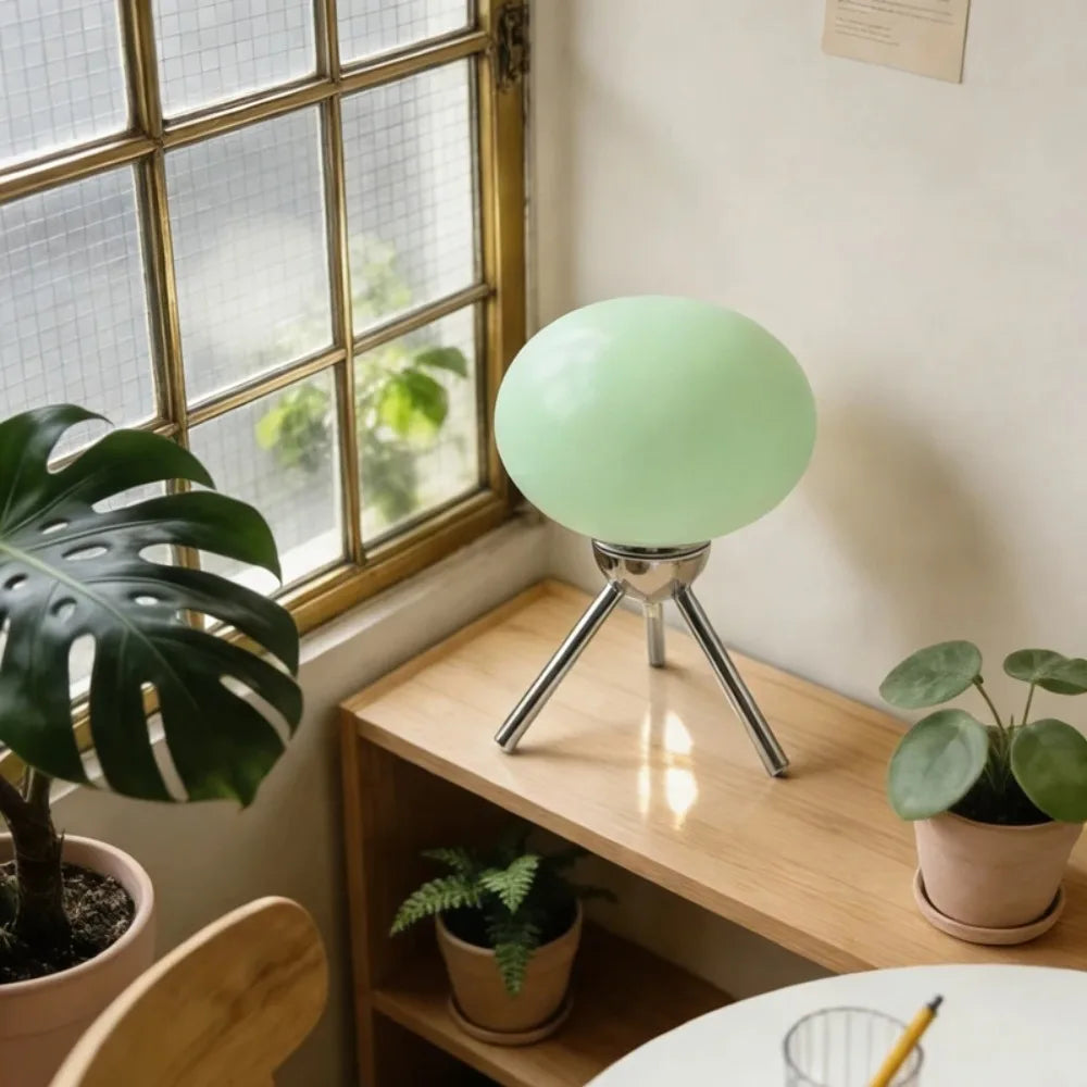 Glass Mushroom Table Lamp – Touch & Dimming