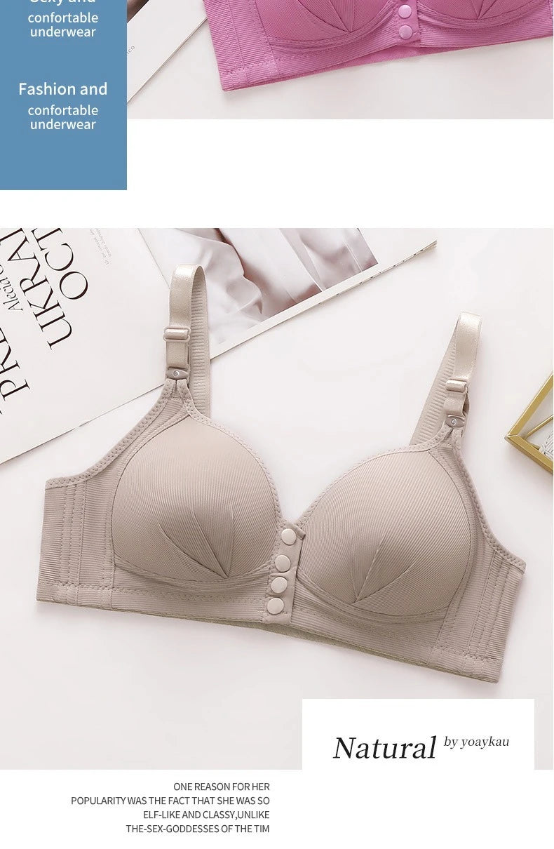 Front-Buckle Push-Up Bra — Adjustable, Breathable & Available in Plus Sizes
