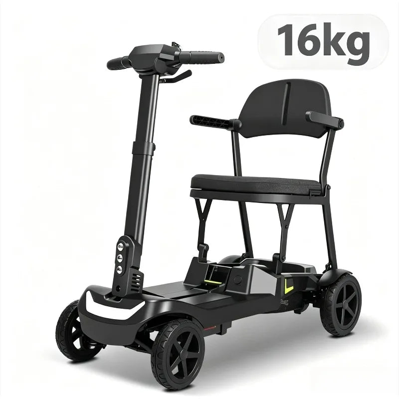 Lightweight 4-Wheel Mobility Scooter for Seniors, Foldable Aluminum