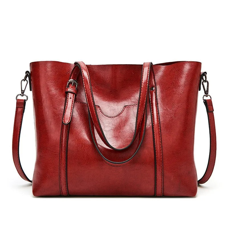 Vintage Oil Wax TPU Shoulder Bag – Hard Shell Tote Crossbody Satchel for Women