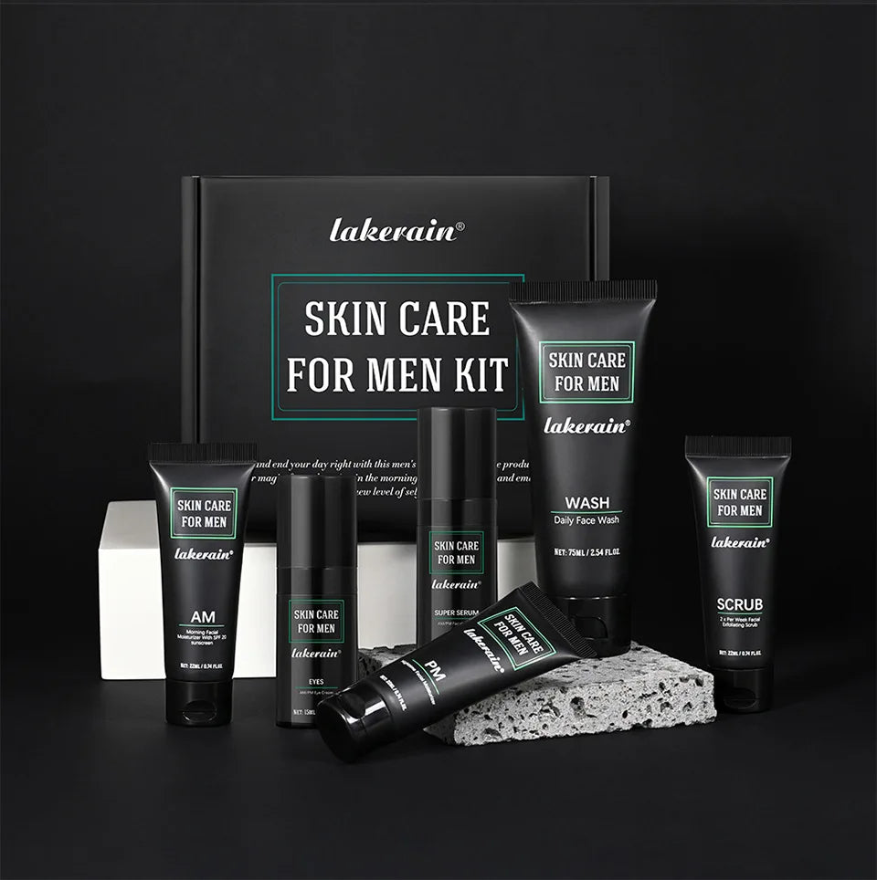 Men's 3-in-1 Daily Skin Care Kit – Face Wash, Moisturizing Cream & Eye Cream for Anti-Aging & Oil Control