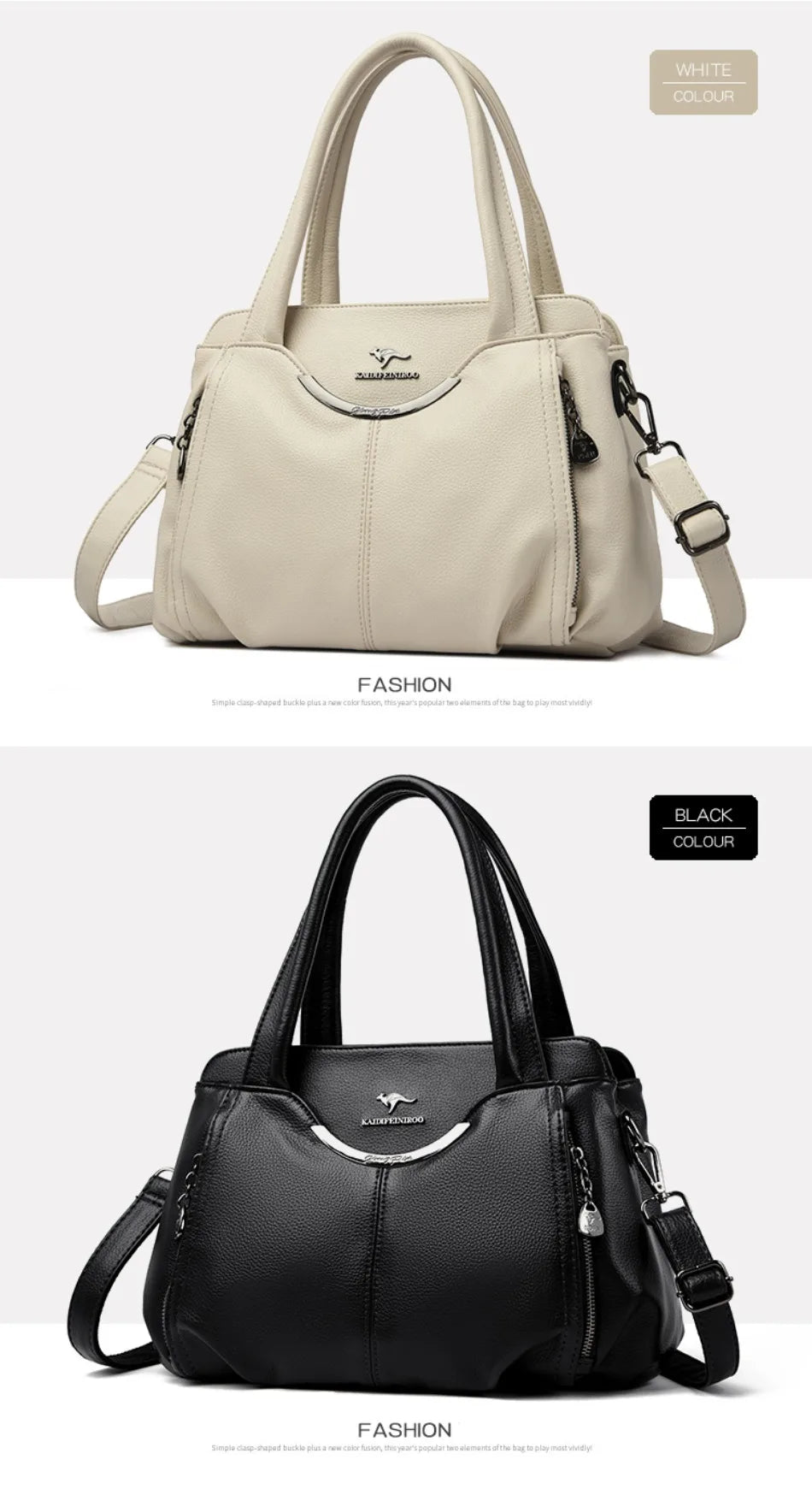 Genuine Leather Luxury Tote Crossbody Shoulder Bag – Large Casual Handbag for Women