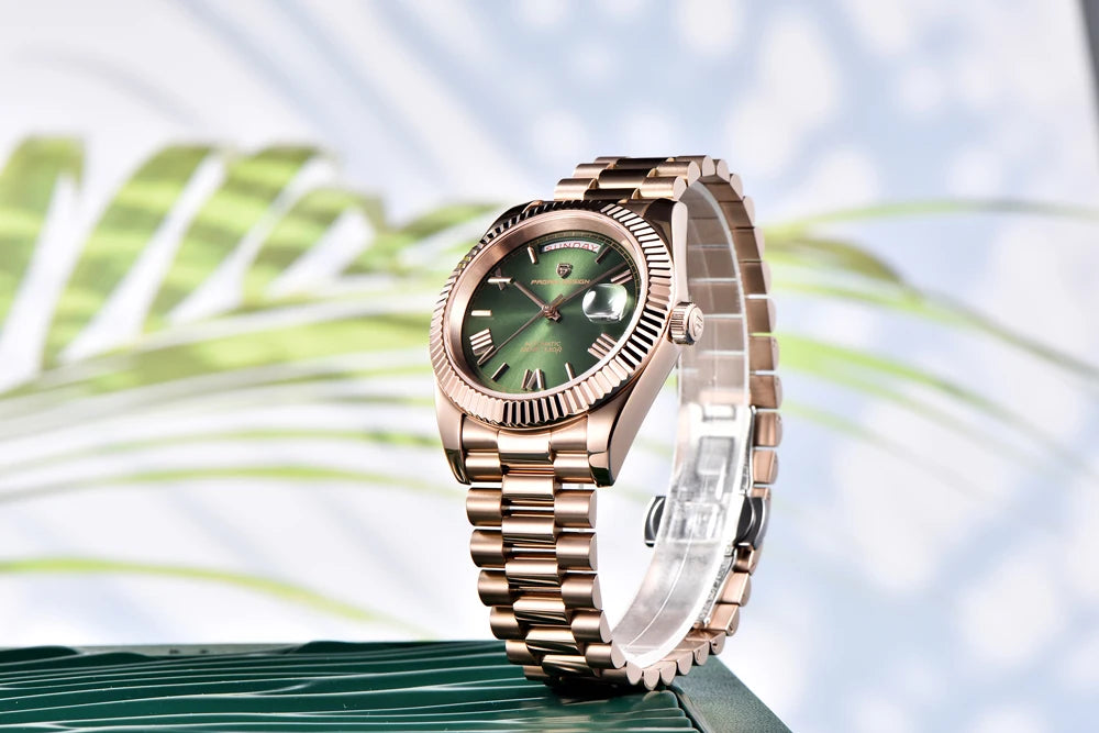 PAGANI DESIGN DD36 Men's Automatic Watch | Rose Gold Luxury Mechanical Sapphire Mirror Wristwatch