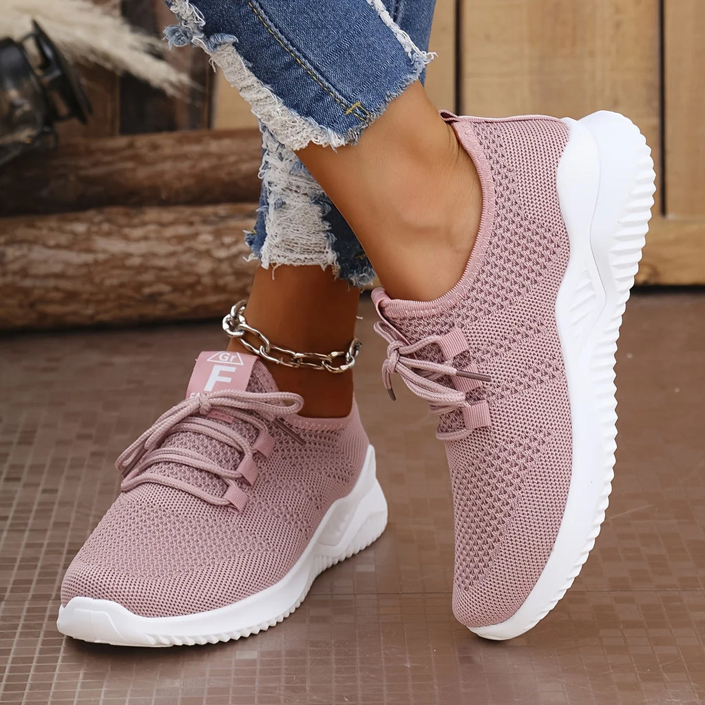 Women's Knit Leisure Sports Shoes – Soft Sole Running & Tennis Sneakers