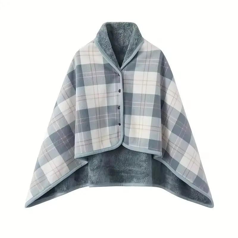 Wearable Flannel Shawl Blanket – Soft Lazy Office Warmth Wrap for Comfort & Style