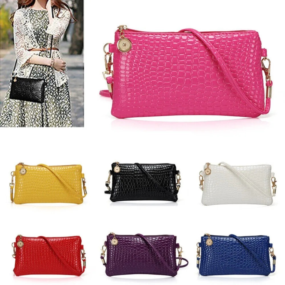 Slim PU Baguette Satchel Shoulder Bag – Elegant Zipper Purse for Women