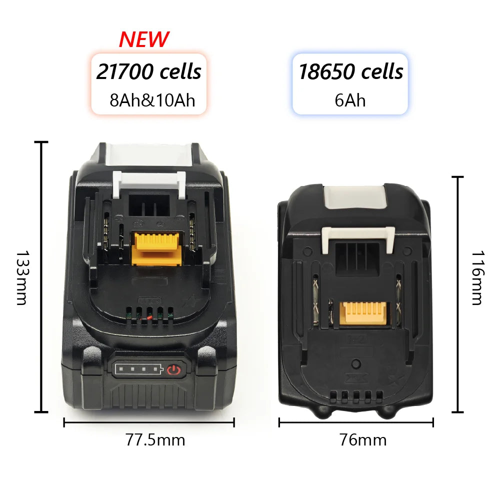 TPCELL PD100W Makita 18V Replacement Battery – 8Ah/10Ah Li-ion with USB-C Connector & 21700 Tabless Cells