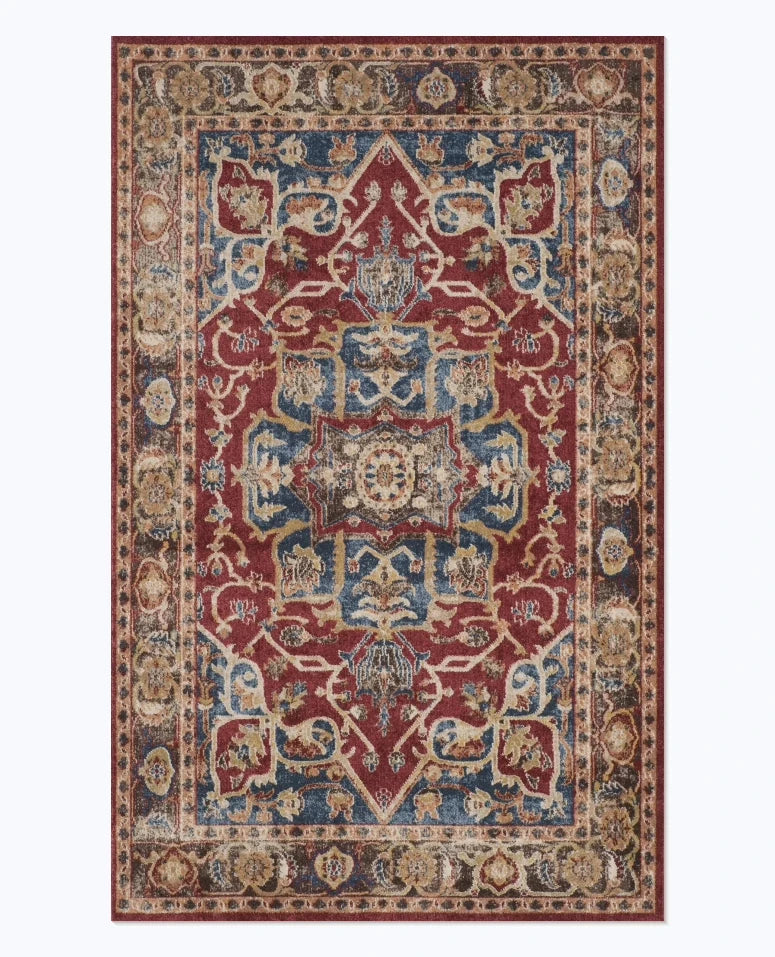 American Retro Style Large Area Rug – Anti-Slip Washable Carpet for Living Room & Bedroom