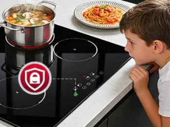 6000W 4-Zone Ceramic Induction Hob – 60cm Black Glass, Touch Control, 9 Power Levels, Timer & Child Lock