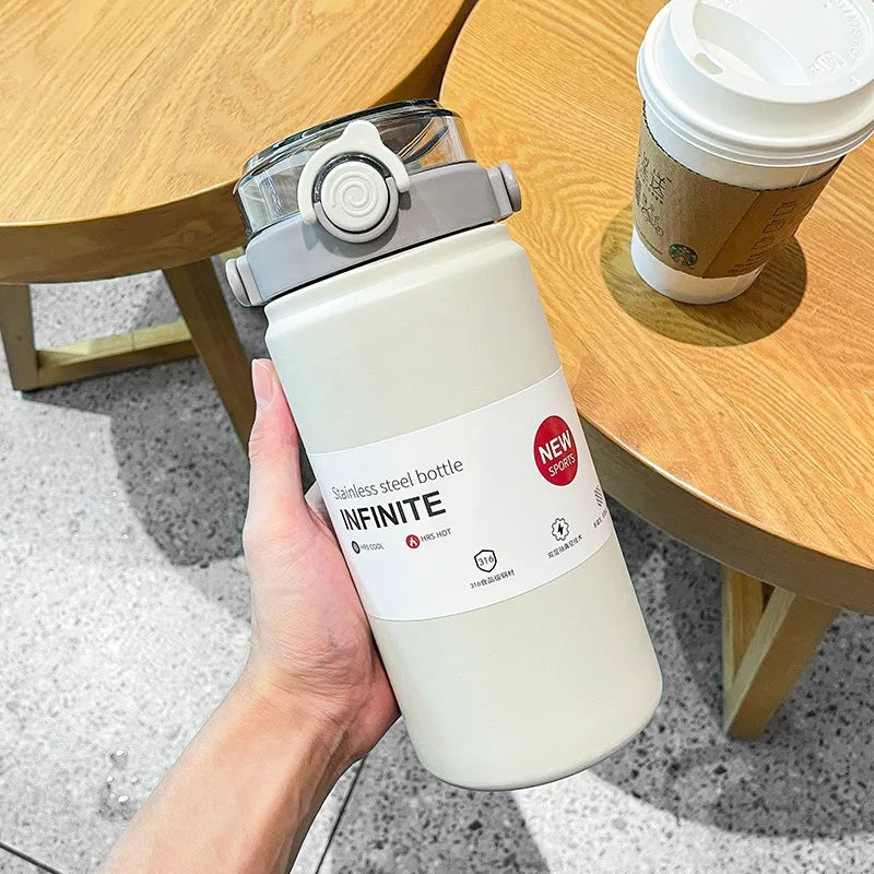 1L SS Insulated Sports Tumbler with Handle & Straw – BPA-Free, Boiling Water Safe, Ice-Keeping, 4 Colors