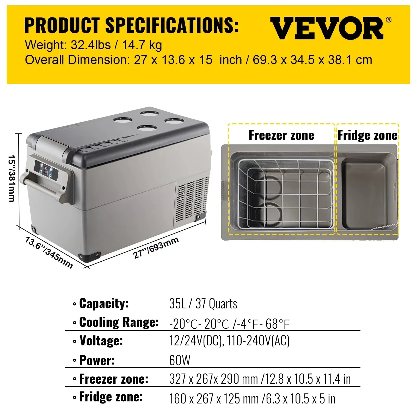 SIHAO Car Refrigerator — 20L 22L 35L 45L 55L Portable Compressor Mini Fridge Freezer DC 110-240V for Camping & Ice Box