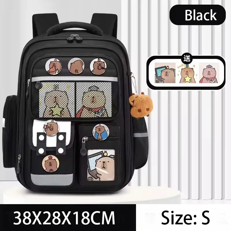Capybara Large Capacity Kids Backpack – School Bag for Boys & Girls
