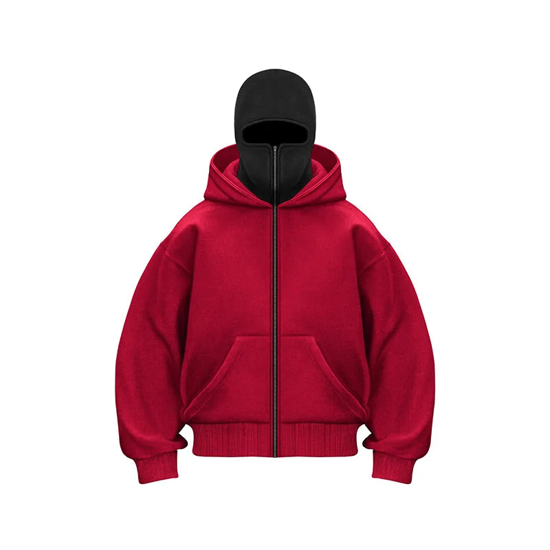 Women's Y2K Goth Double Hoodie Sweatshirt — Harajuku Fleece Pullover