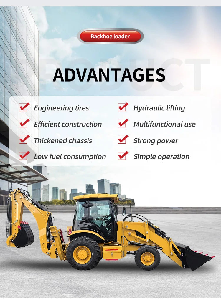 Diesel 4x4 Backhoe Loader – Mini Towable Front Loader & Rear Excavator