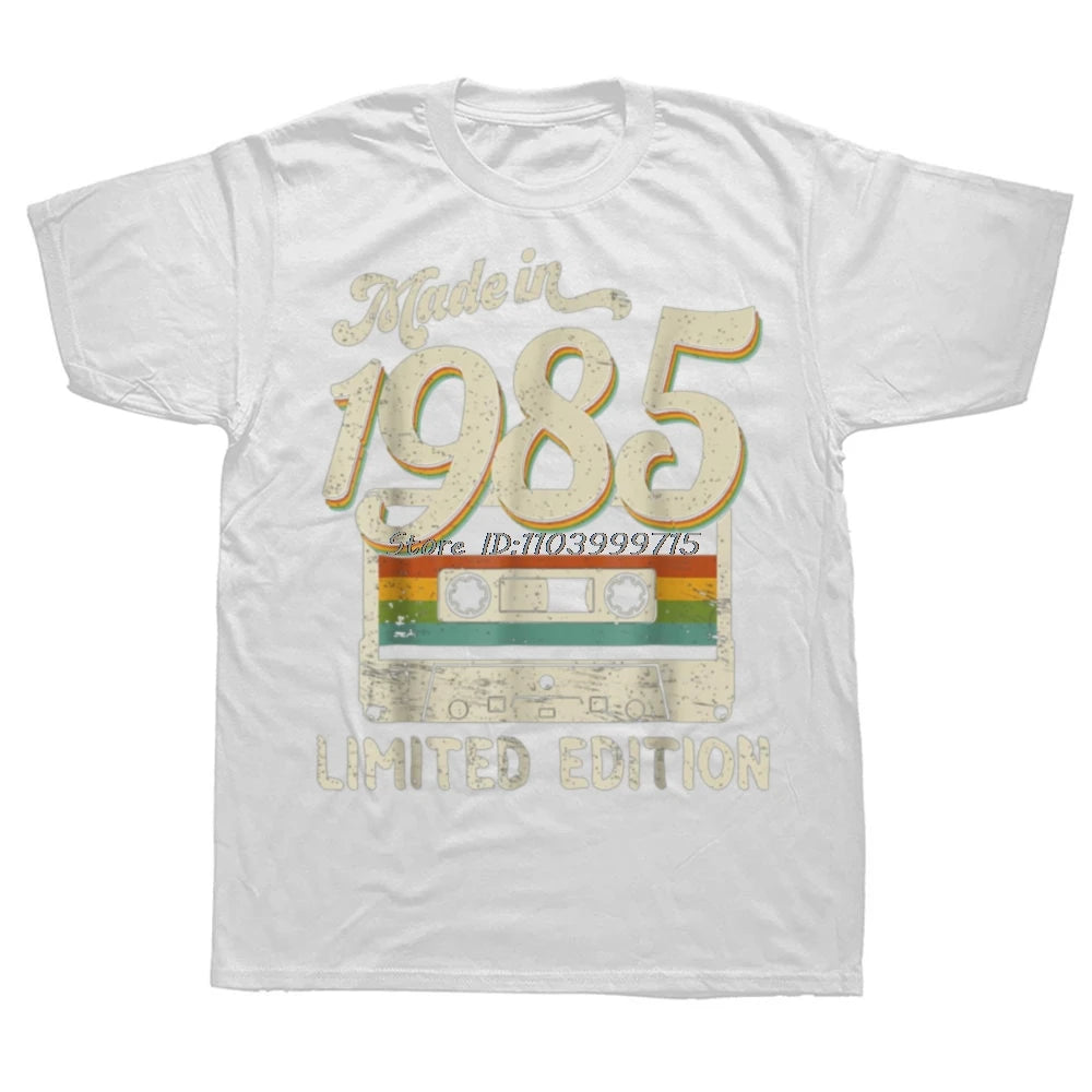 Made In 1985 Limited Edition Birthday Cassette Tape T-Shirt — Cotton Streetwear Tee