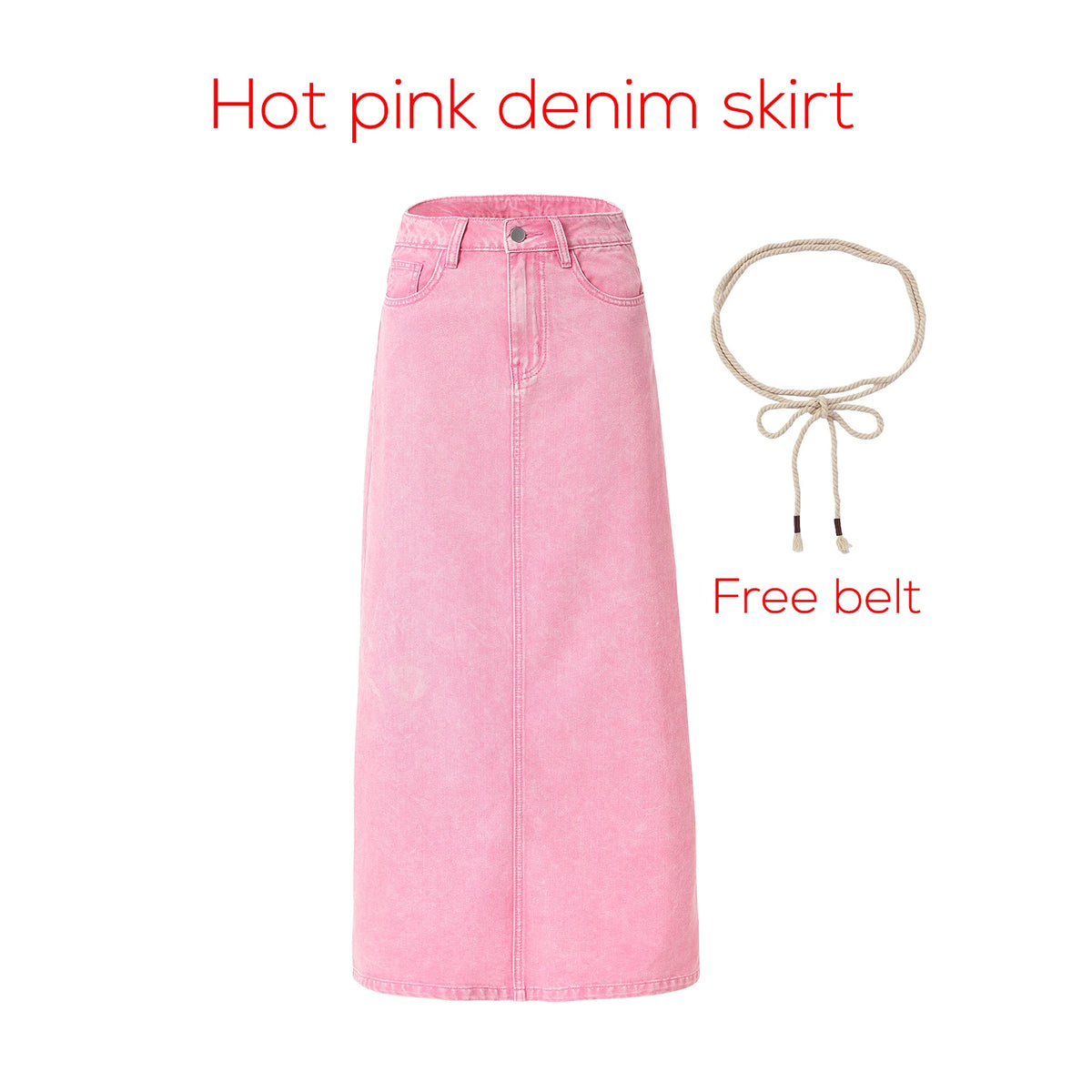 Women's Cotton Denim Skirt – Elegant Stripe & Solid A-Line Jean Skirt 2026