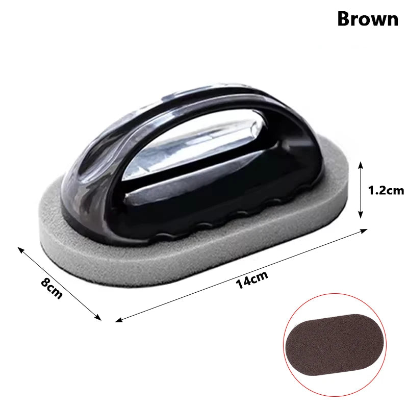 Erase Rust. Scrub Stains. Sharpen Knives. — Magic Nano Emery Sponge Cleaning Brush | Eraser, Rust Remover, Ergonomic Handle, Kitchen & Bath