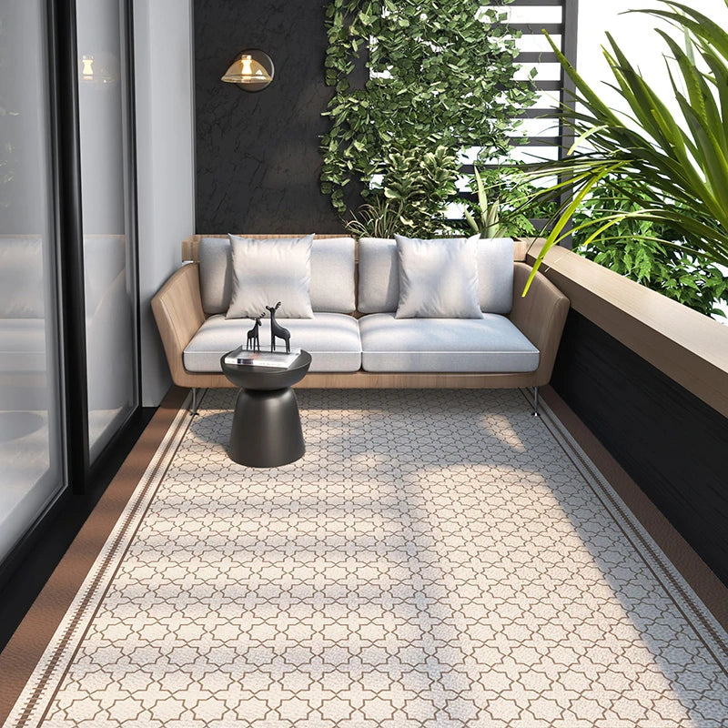 Outdoor Balcony Rug – Oil-Proof Non-Slip PVC Leather Carpet for Living Room & Kitchen