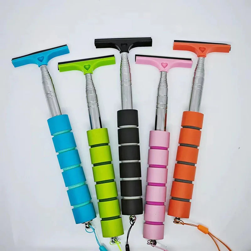 Telescopic Car Rearview Mirror Wiper & Window Cleaning Brush – 21–98cm, 5 Colors