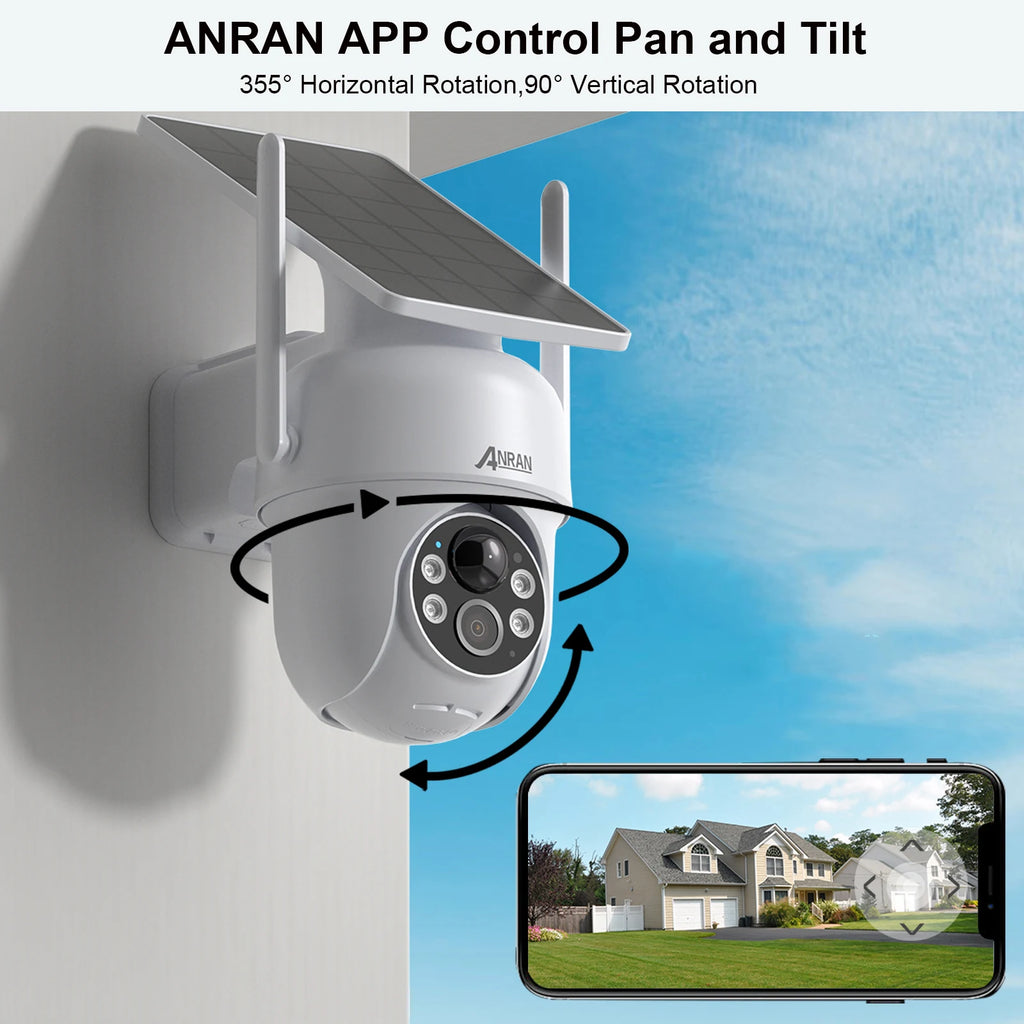 ANRAN Solar Wi-Fi Security Camera with Motion Alerts