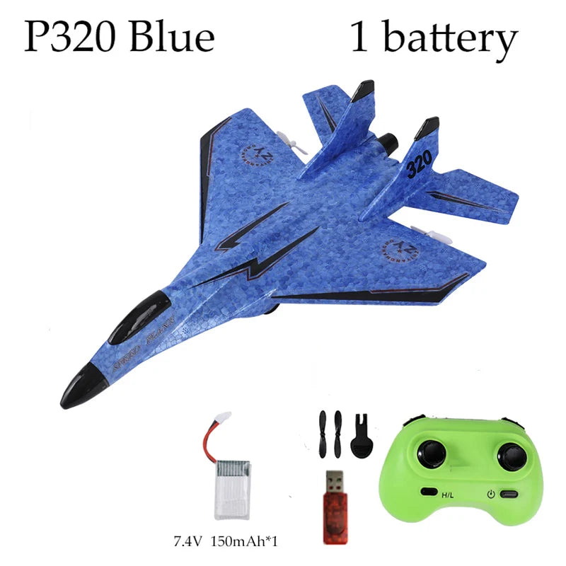 Parkten P320 2.4G RC Fixed Wing Glider Airplane – Hand Throw Foam Fighter Plane for Boys