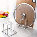Stainless Steel Chopping Board & Pot Rack – Double-Layer Kitchen Storage Holder for Cutting Boards & Lids
