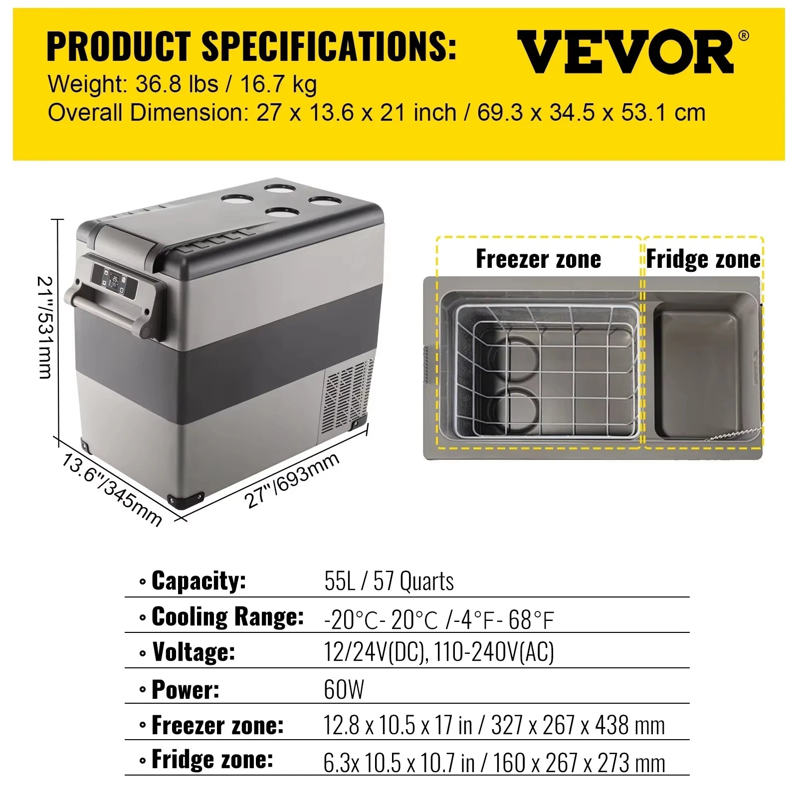 SIHAO Car Refrigerator — 20L 22L 35L 45L 55L Portable Compressor Mini Fridge Freezer DC 110-240V for Camping & Ice Box