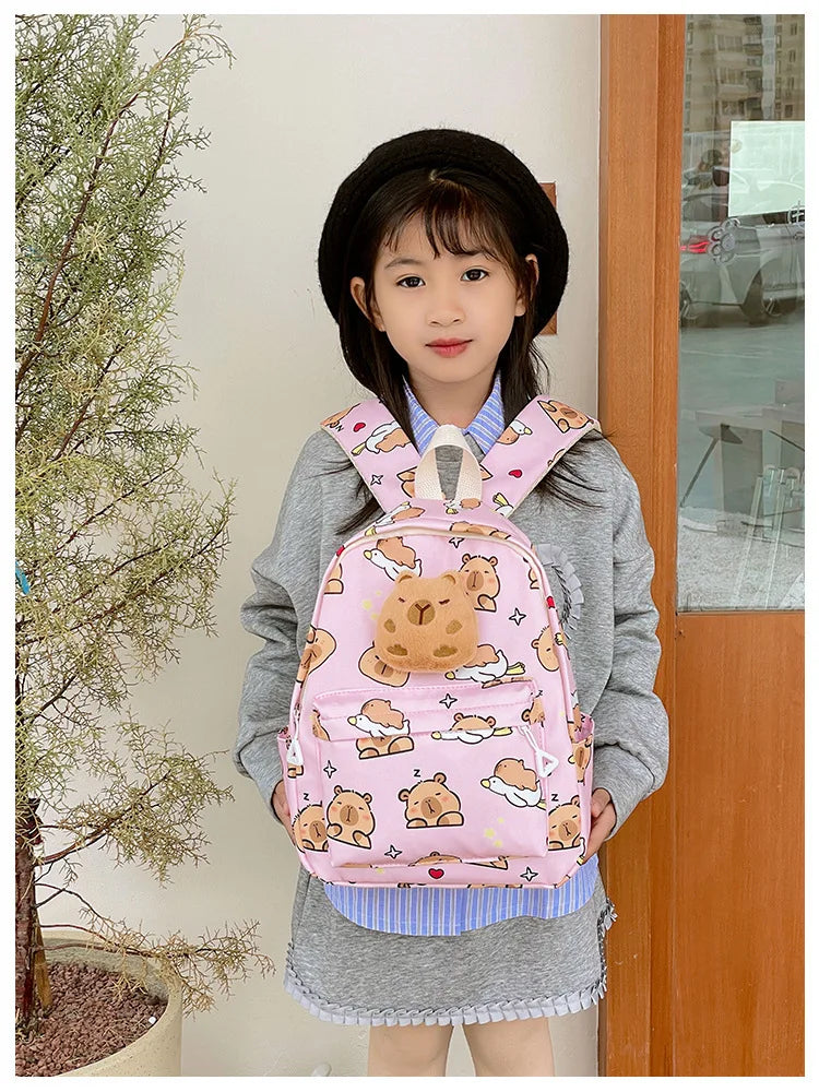 Capybara Backpack – Kids Nylon School Bag