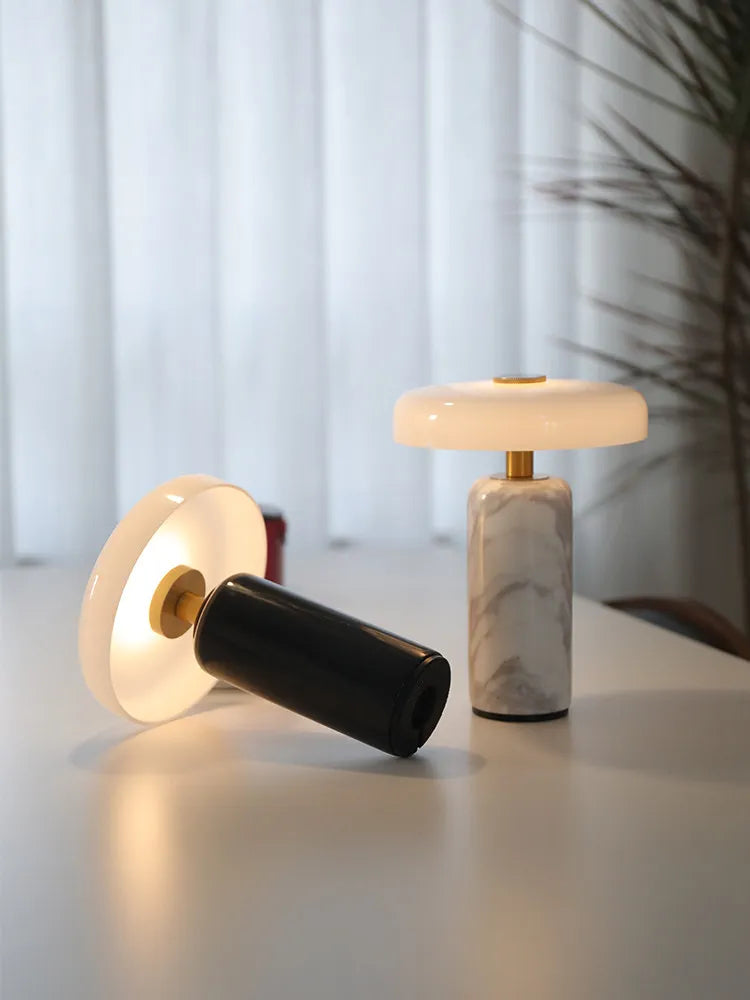 Marble Table Lamp – USB Charging & Touch Dimming
