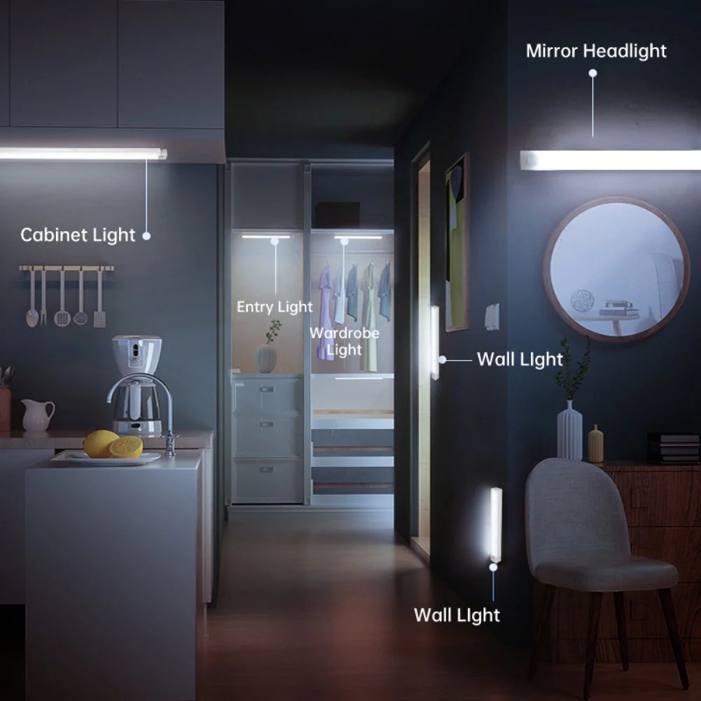 Motion Sensor LED Night Light – USB-C Rechargeable, 3 Color Temps, Wireless Cabinet & Staircase Lamp