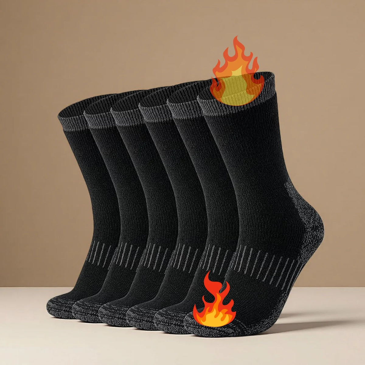 Wool-Blend Cushioned Winter Boot Socks
